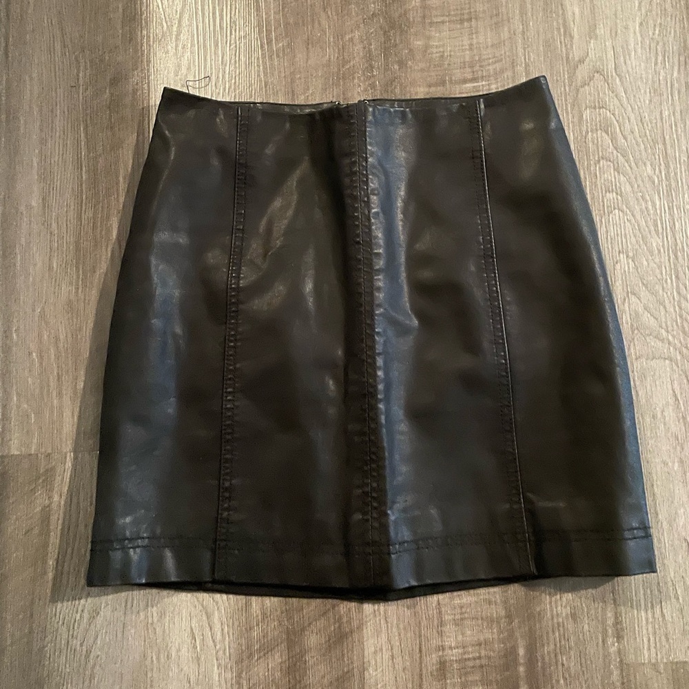 Free People Leather Skirt